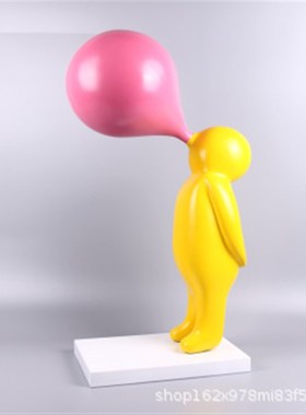 创意样板房吹泡泡人雕塑摆件装饰品工艺品软装摆设样板房陈设饰品