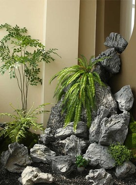 天空之城悬浮仿真石头室内软装造景泡沫假山装饰摆件悬空景观墙贴