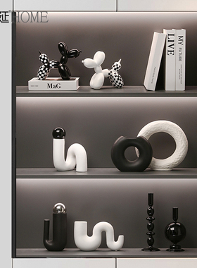 现代简约高档抽象艺术装饰品摆件家居客厅酒柜电视柜样板间摆设品