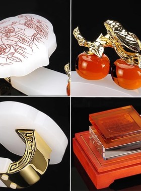 威弗列德事事如意柿子摆件客厅装饰办公室玉如意摆设乔迁开业礼品