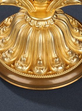 家居工艺品慧宝铜制八吉祥莲花家用客厅创意桌面中式办公室小摆件