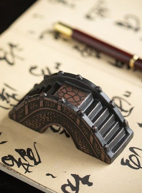 中式陶瓷六角凉亭小摆件创意复古亭子微景观盆栽造景假山水景装饰