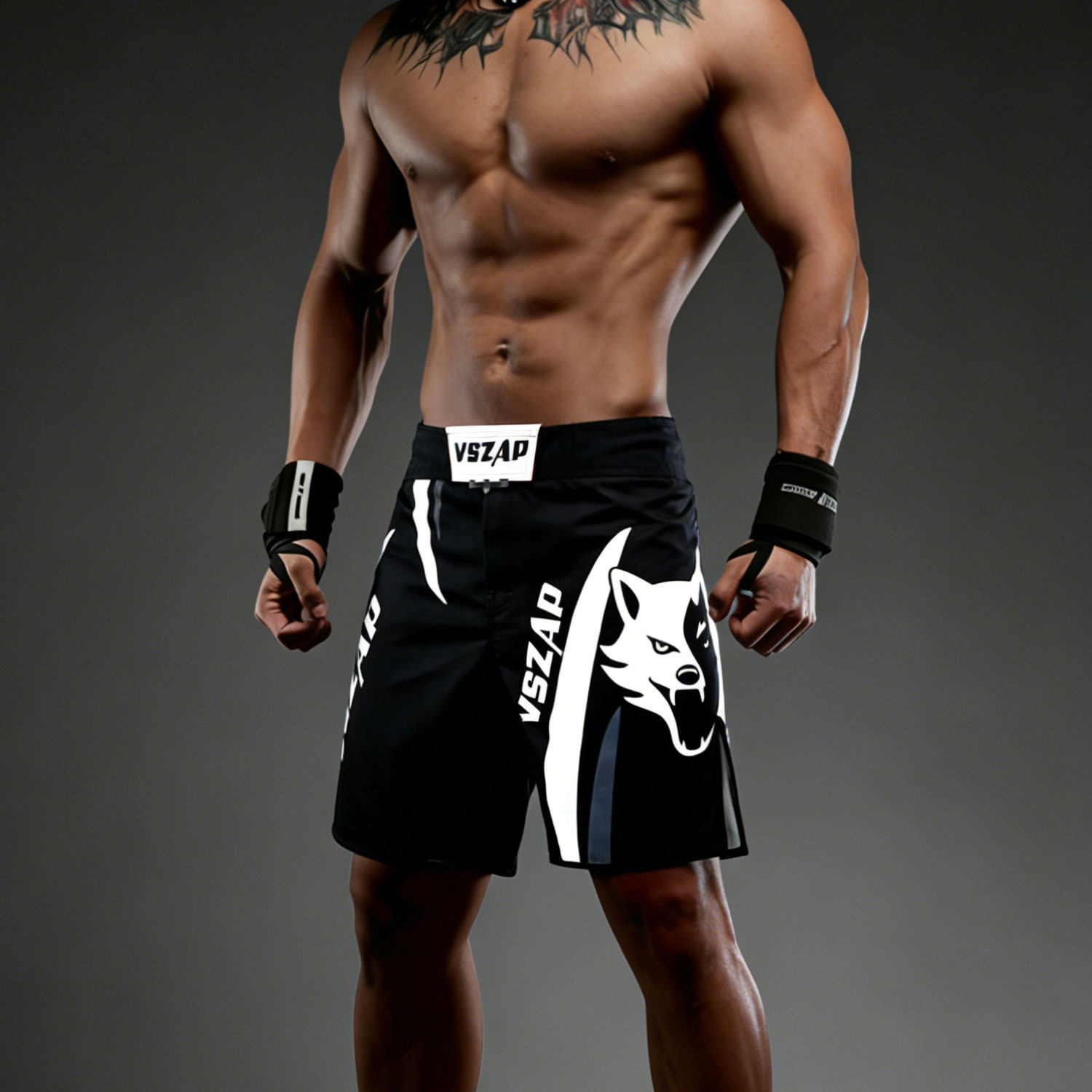 VSZAP竞技运动狼头正品短裤男健身训练速干耐磨个性印花五分裤,淘宝优惠券,粉丝福利购,淘宝优惠卷