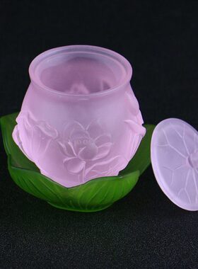 富贵荷莲圣水杯供杯古法琉璃净水杯水杯精品包邮