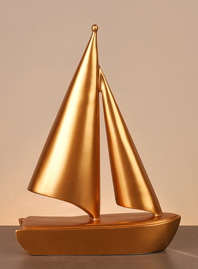 现代简约一帆风顺船摆件家居客y厅玄关软装饰品书架办公室乔迁礼