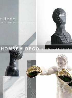 觉醒者人物大型雕塑摆设轻奢样板房间酒J店人像软装饰品售楼处摆