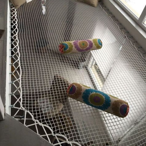 楼梯阳台防护网儿童安全网防坠网家用尼龙网网绳装饰网拓展攀爬网 - 图2