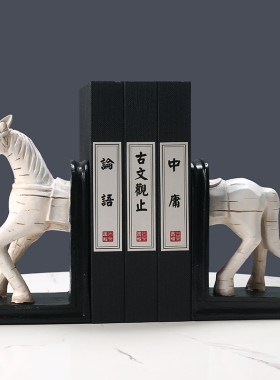 新中式书架书挡摆件创意桌面书立收纳架博O古架办公室书柜装饰品