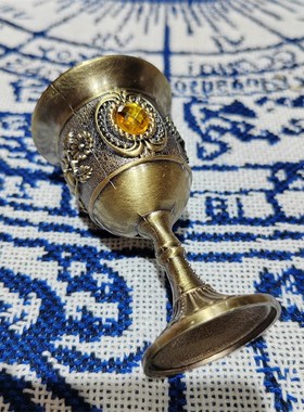 水元素复古圣杯 纯铜色银色 中G世纪欧式开牌祭祀仪式摆件