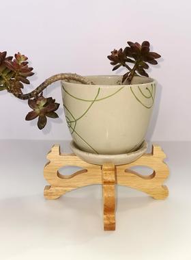 实木花盆架AB两款花瓶架客厅阳台桌摆陶瓷香炉底座架鱼缸托盘支架