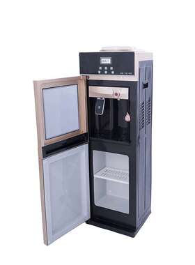 佳美一新款钢化玻璃双开门家用不锈钢热胆温热冰热办公室饮水机