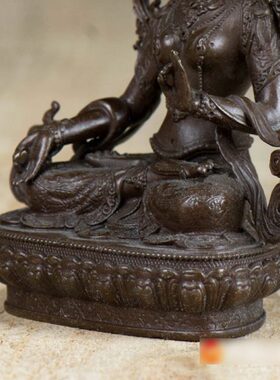 白度母铜像铜仿古2寸佛前室内桌面随身佛小铜像摆件