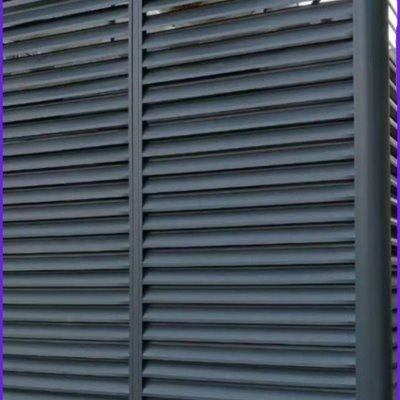 定制铝合金百叶窗防雨空调外机保护罩通风格栅网室外机防护栏厂家 - 图0