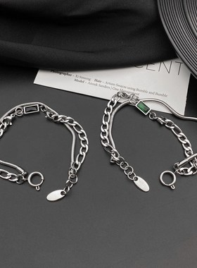 原创双层长方宝石手链女士款韩版简G约双层甜美首饰饰品厂家