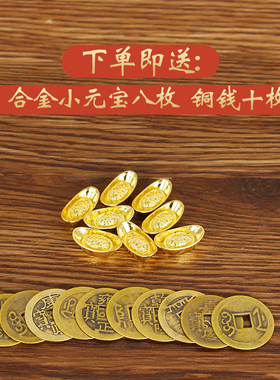 百福铜缸黄铜米缸招聚铜缸財存钱罐聚宝盆摆件福字缸水缸开业礼品