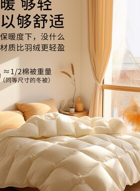 五星级酒店羽绒被冬被加厚保暖被子被芯95白鹅绒被单人春秋被冬天