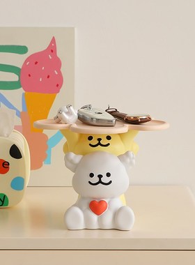 入户进门线条小狗钥匙收纳玄关摆件客厅鞋柜可爱家居搬新家装饰品