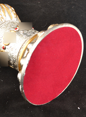 藏式手摇转动f底座压克力浮雕桶身客厅摆件莲花仿玉手摇转桶筒底