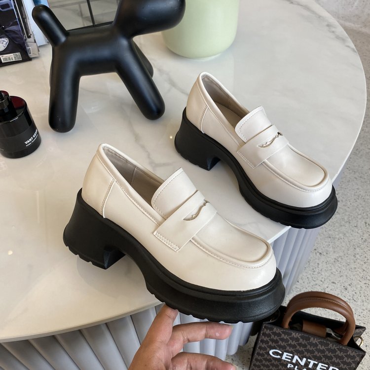 大码女鞋41一43黑色小皮鞋女英伦风厚底日系jk制服鞋学院高跟单鞋 - 图2