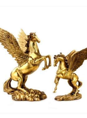 新品纯铜飞马龙马龙摆件马上发财风水马客厅办公室装饰品招财铜马