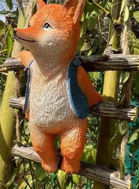 可爱狐狸花园户外l庭院家居创意装饰小摆件树脂工艺品园艺动物挂