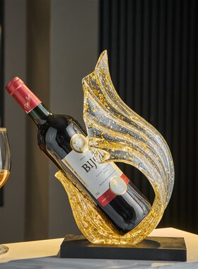 创意红酒架摆件轻奢高档玄关客厅装饰品餐边柜红酒瓶X架托高端大