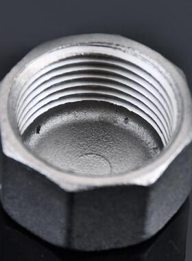 304不锈钢六角管帽多边内丝堵头内牙管堵内螺纹封头闷盖管堵头4分