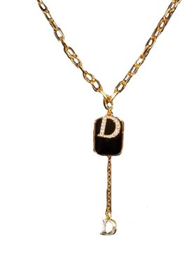 轻奢小众设计D字母毛衣链女2024年新H款高级感网红锁骨链短款项链