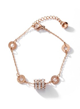 韩版简约钛钢手链j女ins小众设计网红福字小蛮腰手链百搭气质手饰