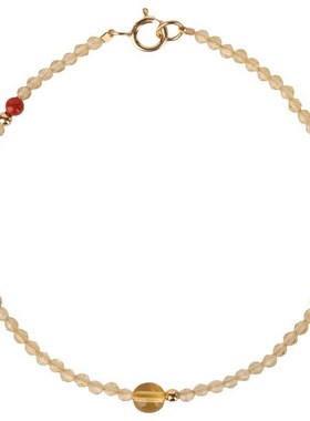 春序黄水晶极细切面南红玛瑙手串F手链手绳转运珠天然新中式风