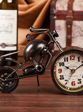 铁艺摩托车摆件 室内装饰品摆y设创意现代摆饰 家居艺术品书房台