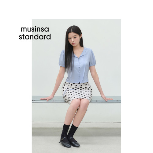 韩国26夏季新品女士休闲复古款飘带娃娃袖衬衫MUSINSA STANDARD - 图3