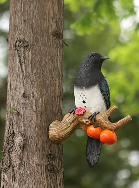 门厅阳台造景喜鹊影控挂件翠鸟声控鹦鹉别墅庭院摆件幼儿园树挂鸟