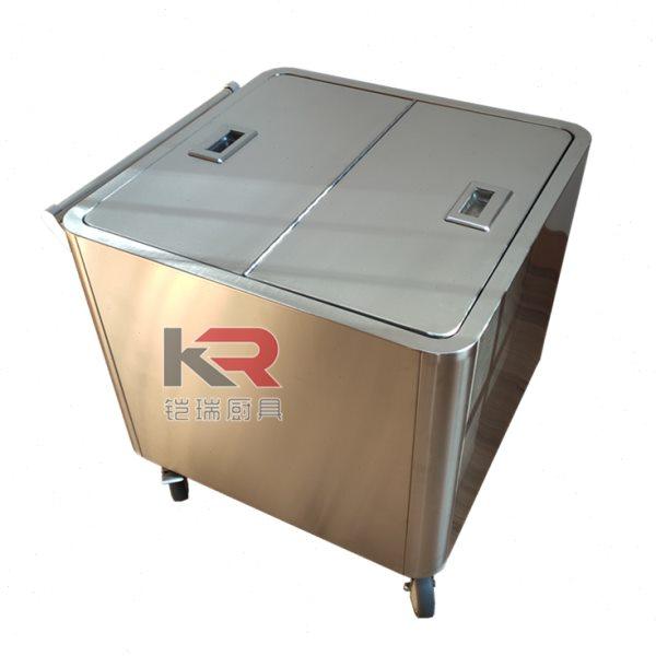 商用不锈钢面粉车带盖厨房食物配料储存车50公斤米缸米面桶可移动,淘宝优惠券,粉丝福利购,淘宝优惠卷