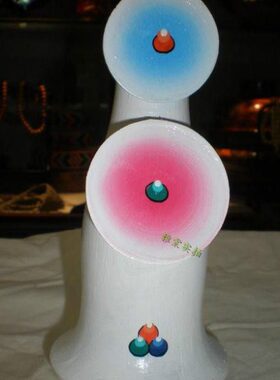 尼泊尔纯手工木制八供食子静物朵玛桌面摆件民族风F堂供品大号