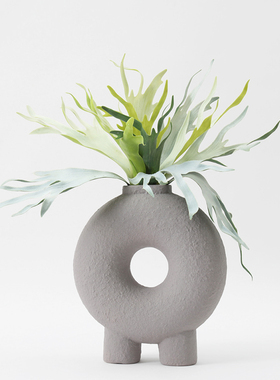 新中式几何陶瓷花k器摆件酒店会所售楼处样板间客厅花瓶装饰品摆