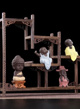 创意禅意小和尚博古架摆件陶瓷工A艺品中式客厅家居装饰品复古摆