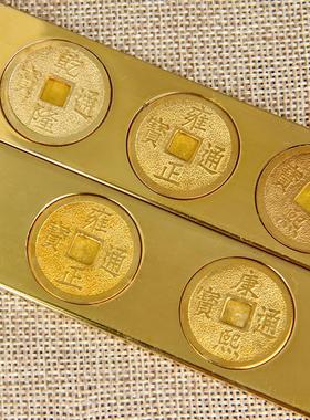 黄铜五帝六帝尺摆件实心鲁班尺丁兰文公尺家居客厅办公室装饰挂件