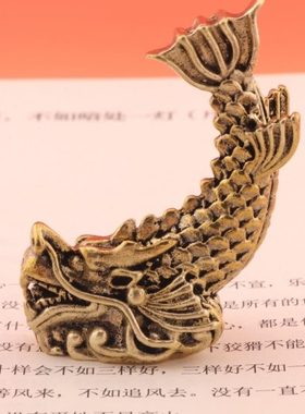纯黄铜龙之九子鸱尾螭吻鸱吻摆件厨房家居饰品客厅办公室装饰茶宠