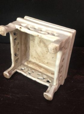 民国粉彩牡丹四方桌怀旧仿古瓷器做旧家居装饰摆件小玩玉收藏古典