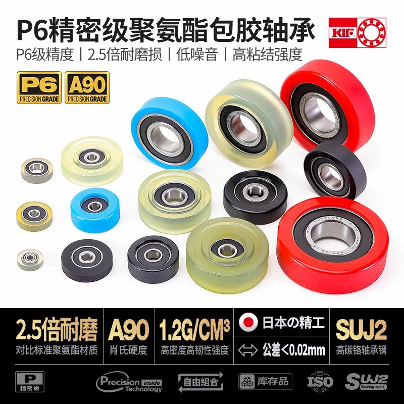 聚氨酯包胶轴承KIF迷你小微型PU滑轮滚轮大全带轴承塑料包塑橡胶,淘宝优惠券,粉丝福利购,淘宝优惠卷