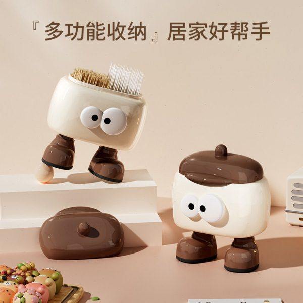 创意网红牙签筒棉签2024新款牙线收纳盒空盒子家用可爱卡通包邮,淘宝优惠券,粉丝福利购,淘宝优惠卷