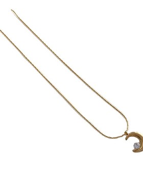 钛钢禹希不带配色高级感r设计ins百搭冷淡风月亮项链女饰品