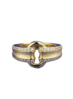 珠宝 中古拉丝n元宝O字扣戒指S925银时尚百搭高级感指环直播