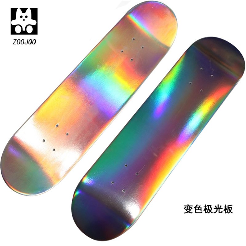 滑板板面青少年成人生产原木装饰光板双翘镭射高级板面 - 图0