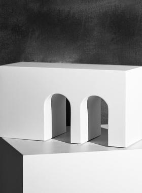 北欧陶瓷抽象建筑书靠摆设创意极简客厅电视柜拱门家居装饰品摆件