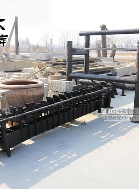 怀旧复古手摇龙骨水车老式水车老旧灌溉脚踩水车老农具民俗老物件