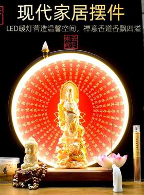 观音送福禅意摆件观世音菩萨家用客厅玄关南海观音佛像送子观音像