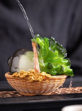 小白菜百财如意摆件白菜如意家居办公桌小饰品开业礼品乔迁工艺品