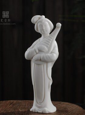 古典白瓷人物美女仕女工艺品居家办公酒店结婚招财工艺品摆件礼品